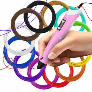 Zestaw Długopis 3D Pen Zabawki Dla Dzieci Wkłady Filament Pla Mix 9+100m - Długopisy - miniaturka - grafika 1