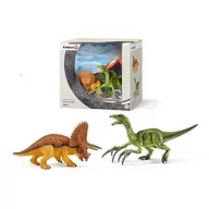 Figurki dla dzieci - Schleich Dinozaury sceneria: Terizinozaur młody i Triceratops młody 42217 - miniaturka - grafika 1