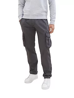 Spodenki męskie - TOM TAILOR Męskie spodnie cargo o regularnym kroju z bawełny, 10899-tarmac grey, M - grafika 1