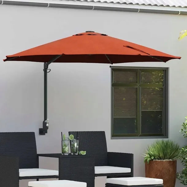vidaXL Parasolka ogrodowa terakota 248 x 248 x 148 cm Poliester i Stal
