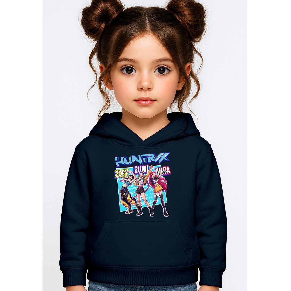 BLUZA DZIECIĘCA K-POPOWE ŁOWCZYNIE DEMONÓW HUNTRIX 104 Z KAPTUREM