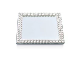 Art Mondex MARGOT PEARL Podstawka dekoracyjny 15x15xh1cm - Świeczniki - miniaturka - grafika 1