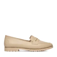 Półbuty damskie - Loafersy Rieker 45300-63 Beżowy - miniaturka - grafika 1