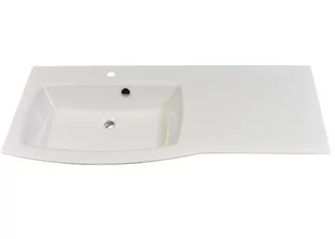 Umywalka wpuszczana w blat, asymetryczna, biała, 121 x 58,5 cm - Umywalki Umywalka wpuszczana w blat, asymetryczna, biała, 121 x 58,5 cm - Umywalki - miniaturka - grafika 1