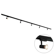 Lampy sufitowe - QAZQA Nowoczesny system szynowy czarny 5-punktowy 3-fazowy lewy - Jeany - miniaturka - grafika 1