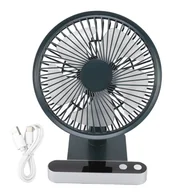 Chłodzenie procesora - Mały wentylator biurkowy USB z akumulatorem 5000 mAh i wyświetlaczem LED - miniaturka - grafika 1