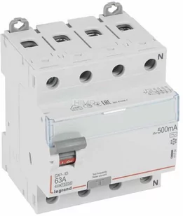 Legrand WYŁĄCZNIK RÓŻNICOWOPRĄDOWY P 304 4P 63A 500MA TYP AC SERII DX3M, 411734 - Bezpieczniki elektryczne - miniaturka - grafika 1