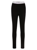 Legginsy - GUESS Legginsy Kobiety Bawełna czarny jednolity, XS - miniaturka - grafika 1