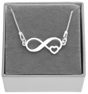 Naszyjniki - Srebrny naszyjnik nieskończoność serce serduszko PUDEŁKO SREBRO 925 - miniaturka - grafika 1