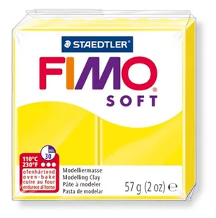 Fimo Soft, masa termoutwardzalna, modelina, cytrynowa - Akcesoria rzeźbiarskie - miniaturka - grafika 1