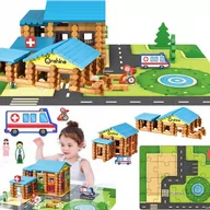 Klocki - Duży Zestaw Klocków Puzzle Drewniane Do Budowy Szpitala Karetka Personel Me - miniaturka - grafika 1
