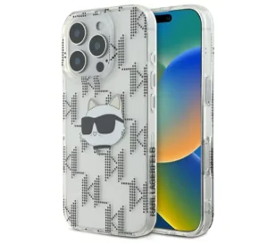 Karl Lagerfeld IML Choupette Head Electroplated do iPhone 16 Pro Przezroczysty - Etui i futerały do telefonów - miniaturka - grafika 1