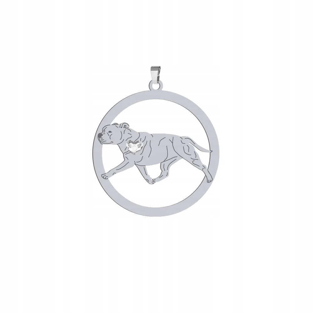 Zawieszka Srebrna z Staffordshire Bull Terrier 925 Prezent GRAWER GRATIS