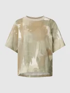 Koszulki i topy damskie - T-shirt z bawełny z wzorem moro - miniaturka - grafika 1