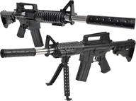 Zabawki militarne - KARABIN NA KULKI Plastikowe z Tłumikiem Karabinek M4 z Podpórką PISTOLET - miniaturka - grafika 1