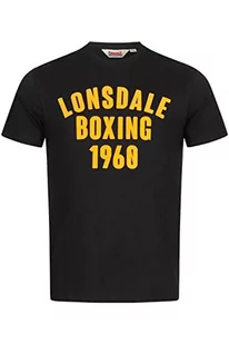 Lonsdale Męski t-shirt Pitsligo, Black/Yellow, XL - Koszulki męskie - miniaturka - grafika 1