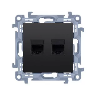 SIMON10 Gniazdo komputerowe podwójne RJ45 kategoria 5e (moduł); CZARNY - Gniazdka elektryczne - miniaturka - grafika 1