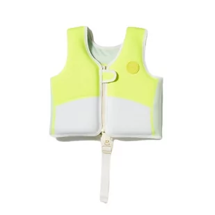 Sunnylife - Kamizelka do pływania dla dzieci (2-3lata) - Shark Tribe, Blue Neon Citrus - Sprzęt asekuracyjny i ratunkowy - miniaturka - grafika 1