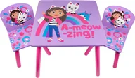 Zestawy mebli dla dzieci - KOCI DOMEK GABI STÓŁ STOLIK DLA DZIECI DREWNIANY 2 KRZESEŁKA MEBLE - miniaturka - grafika 1