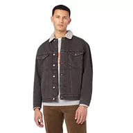 Kurtki męskie - Wrangler Męska kurtka Antifit Sherpa, Black Clay Washed, rozmiar XXL - miniaturka - grafika 1