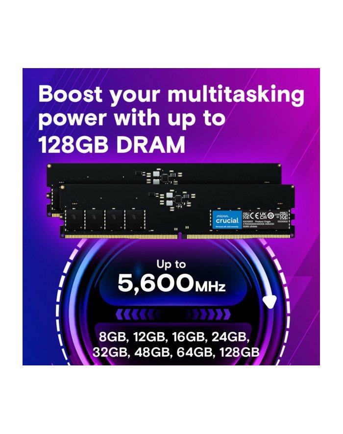 crucial Pamięć DDR5 32GB/5600 CL46 16Gbit Tray CT32G56C46U5T