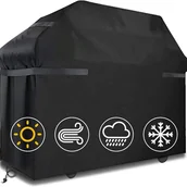 Pokrowce na grilla - Wodoodporny, wiatroszczelny i odporny na rozdarcia pokrowiec na grilla z paskami i torbą do przechowywania (145 x 61 x 117 cm) - miniaturka - grafika 1