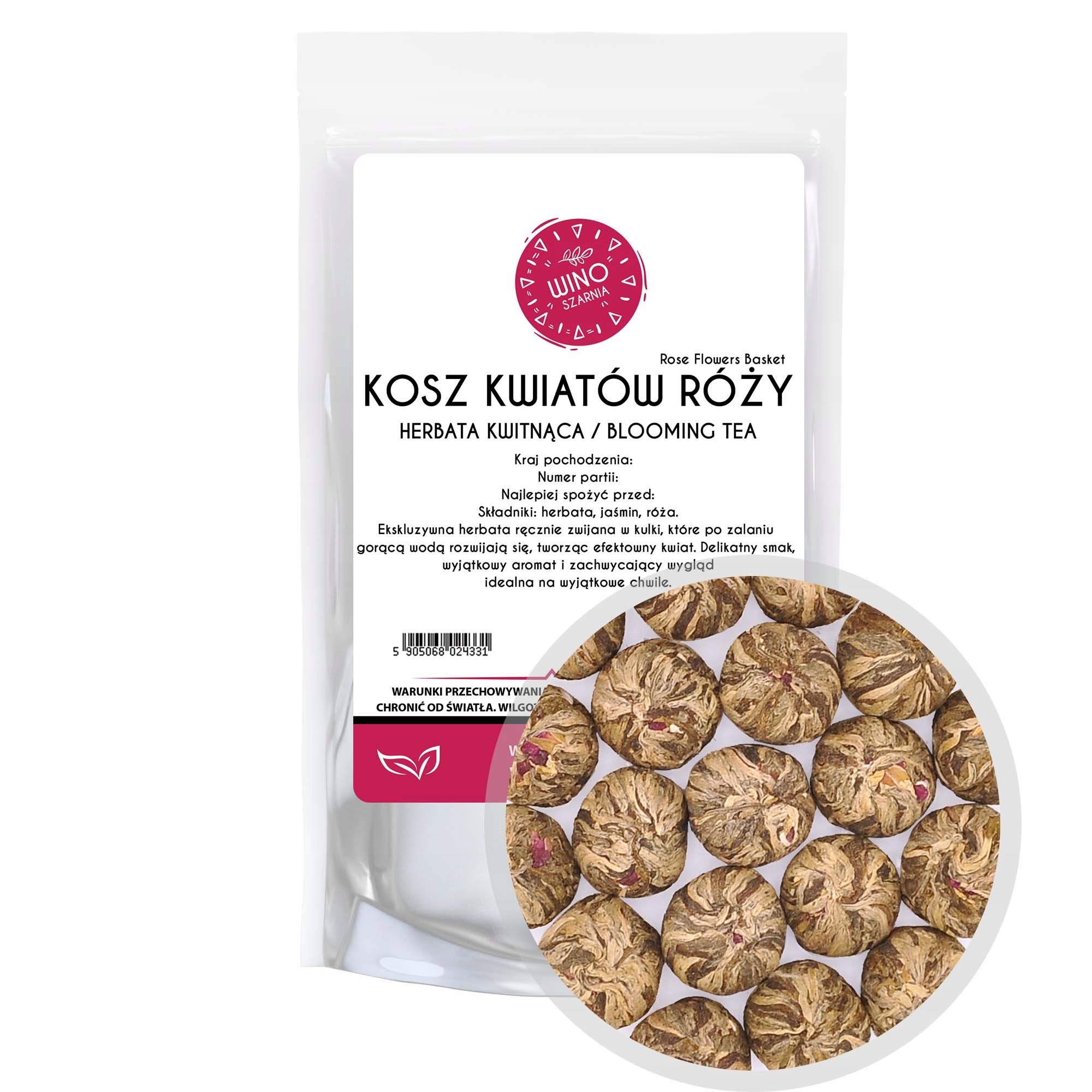 Herbata kwitnąca zielona Kosz Kwiatów Róży Rose Flowers Basket 1kg