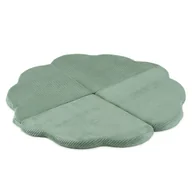 Maty piankowe - MISIOO Mata podłogowa dziecięca kwiatek 115x115x5cm zielony sztruks premium fluffy flower - miniaturka - grafika 1