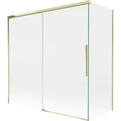 Parawany nawannowe - Mexen Rox parawan nawannowy 2-skrzydłowy rozsuwany 160 + 70 x 150 cm, transparent, złoty - 8C9-160-070-50-00 - miniaturka - grafika 1