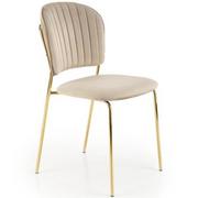 Krzesła - Halmar Krzesło K499 Złoty/Beżowy Kuchnia/Jadalnia/Salon Glamour - miniaturka - grafika 1