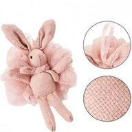 Inne akcesoria do pielęgnacji dzieci - ECARLA myjka gąbka do mycia ciała na mokro Falbanki Bunny Różowa 15cm GB10R - miniaturka - grafika 1