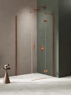 Kabiny prysznicowe - Kabina prysznicowa uchylna prawa kolor miedziany 90x80 cm K-4627 New Trendy Nesta Copper Brushed - miniaturka - grafika 1