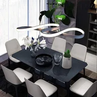 Lampy sufitowe - NETTLIFE Lampa wisząca LED Biała 47 W Średnica 75 cm Aluminium Ściemnialna Biała Salon Sypialnia Nowoczesna Lampa Regulowana Wysokość do - miniaturka - grafika 1