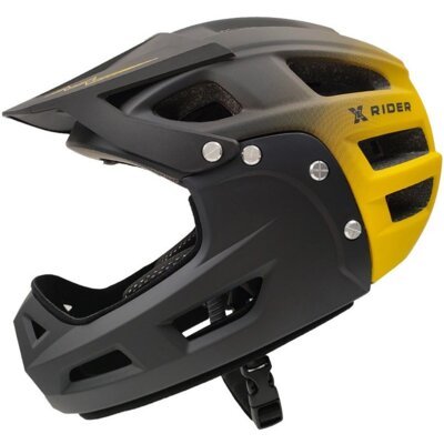 Kask XRIDER XRFH002M Czarno-żółty Full Face z odkręcaną szczęką ( M)