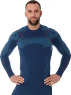 Bluzy sportowe męskie - Brubeck LS13040A Bluza męska THERMO jeansowy XXL - miniaturka - grafika 1