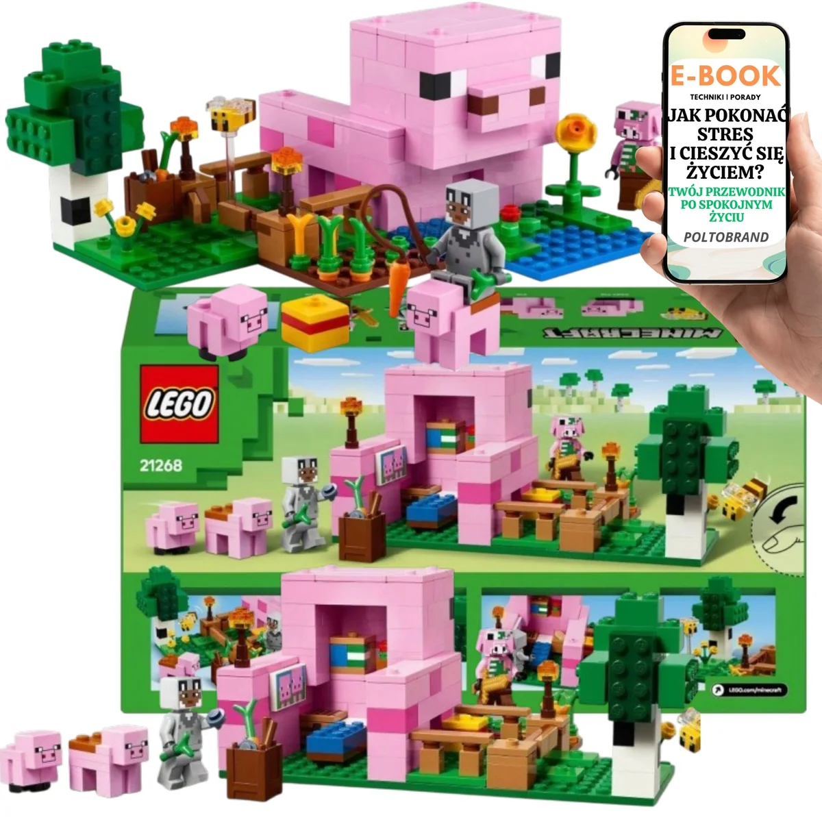 LEGO PREZENT DLA CHŁOPCA 21268 Minecraft Dom Prosiaczka • figurki i zwierzęta