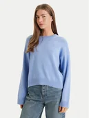 Swetry damskie - Calvin Klein Sweter LV047D305G Niebieski Relaxed Fit - miniaturka - grafika 1