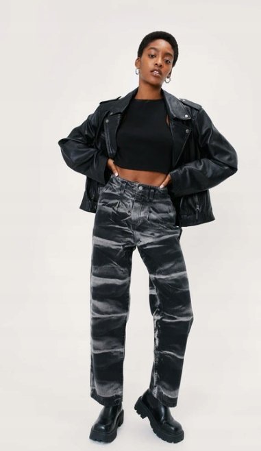 0A3F2_C* NASTYGAL SPODNIE JEANSY CZARNE CASUAL 42 EU 42 42