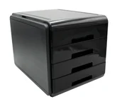 Przyborniki na biurko - Organizer Na Biurko Pojemnik Na Dokumenty A4 Szuflady Arda Czarny - miniaturka - grafika 1