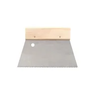 Narzędzia murarskie - Szpachla trapezowa stalowa 18 cm ząb B2 uchwyt drewniany - miniaturka - grafika 1