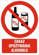 Akcesoria BHP - Naklejka Zakaz spożywania alkoholu 21x30cm - miniaturka - grafika 1