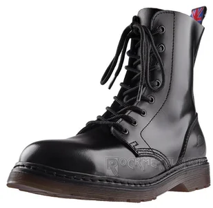 glany NEVERMIND - CZARNE (8 dziurek) polerowane -37 - Botki męskie - miniaturka - grafika 1