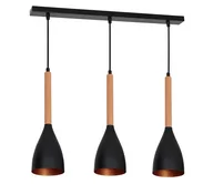 Lampy sufitowe - Lampa wisząca Muza, 3-punktowa, czarna/złota - miniaturka - grafika 1
