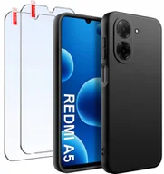 Etui i futerały do telefonów - Etui do Xiaomi Redmi A5 Matowe Czarne Silikon Slim 2 SZTUKI SZKŁO - miniaturka - grafika 1