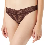 Majtki damskie - women'secret Braga Clásica de Encaje Figi damskie, Ciemny brąz, XL - miniaturka - grafika 1