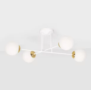 Biało-złota lampa sufitowa, w klasycznym stylu K-5313 z serii ELMO - Lampy sufitowe - miniaturka - grafika 1