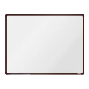 boardOK Biała magnetyczna tablica boardOK, 120 x 90 cm, brązowa rama VOK120090-1500 - Tablice i flipcharty - miniaturka - grafika 1