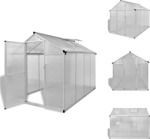 vidaXL Szklarnia z fundamentem Wzmocnione aluminium 4,6 m² - Szklarnie - Szklarnie ogrodowe - miniaturka - grafika 1