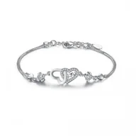 Bransoletki - Bransoletka Srebro Próby 925 Złączone Dwa Serca - miniaturka - grafika 1