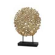 Figurki dekoracyjne - FIGURKA DORIA ażurowa złota w stylu glamour - miniaturka - grafika 1